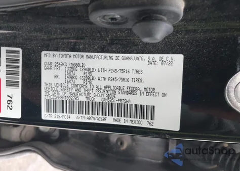 2022 Toyota Tacoma Sr5 V6 из США, поврежденный, VIN 3TYCZ5AN8NT092705